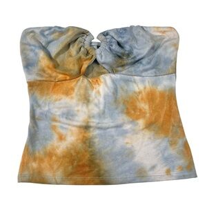 Wild Fable Orange & Blue Pastel Ring Detail Strapless Tube Top Y2K Fairy Small S